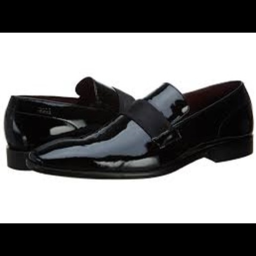 New Hugo Boss Mellion Black Patent Leather Loafers